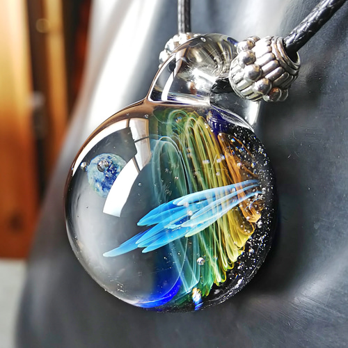 宇宙ガラス　ネックレス　＋α 楽天市場】宇宙ガラス ペンダント 日本製 宇宙 チョーカー 惑星