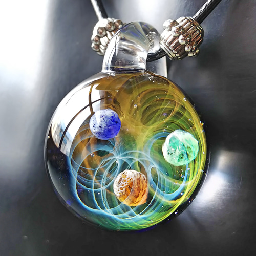 宇宙ガラス　ネックレス　＋α 宇宙ガラス ＋α ネックレス 「宇宙」ガラスペンダント‐S‐
