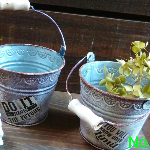 жリメイク缶バケツtypeA☆No.1ж多肉植物プランター∮ブリキ*錆び風  