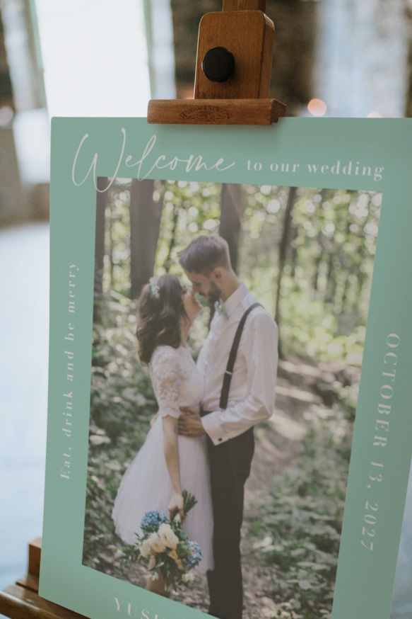 お好きな色でお作りする写真ウェルカムボード │結婚式 前撮り 