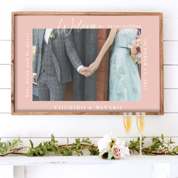 お好きな色でお作りする写真ウェルカムボード  │結婚式 前撮り ティファニーブルー 6枚目の画像