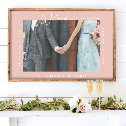お好きな色でお作りする写真ウェルカムボード │結婚式 前撮り 