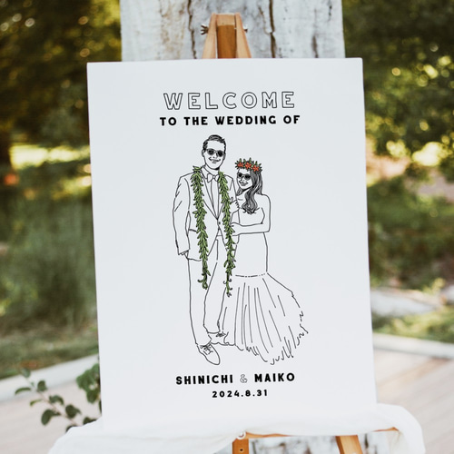 似顔絵ウェルカムボード │ ハワイ │ リゾートウェディング │ 結婚
