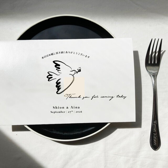 メニュー表 兼 マスクケース │89円~/部 ピカソ ウェディング 結