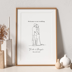 ウェルカムボード 一筆書きラインアート デザイン② シンプル