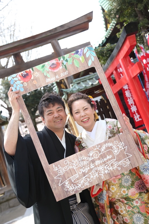 【送料無料】セミオーダー 木目調ヴィンテージフラワー フォトブースフレーム A1/A2 │フォトプロップス