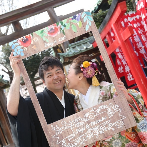 ウェディングフォトブース♡木目