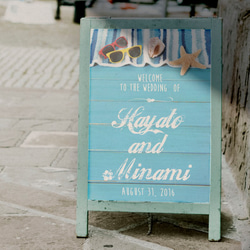 ビーチウッド】海外風オーダーメイドウェルカムボード│ポスター 結婚