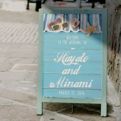 ビーチウッド】海外風オーダーメイドウェルカムボード│ポスター 結婚