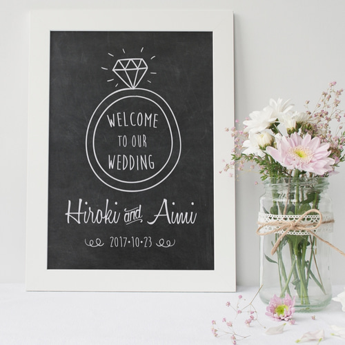 チョークアートリング】オーダーメイドウェルカムボード│黒板 カフェ