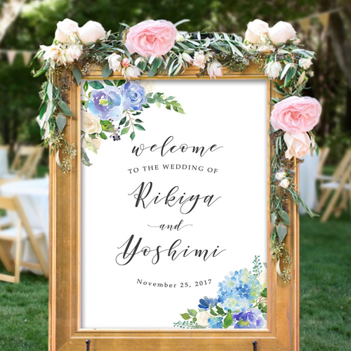 ウェルカムボード 【あじさい2】│紫陽花 アジサイ 6月 ウェディング
