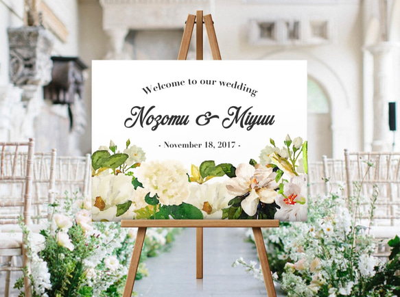 ゆりな(ウェルカムボード) ウェルカムボード <ユリ>│リリー 百合 結婚式 ウェディング