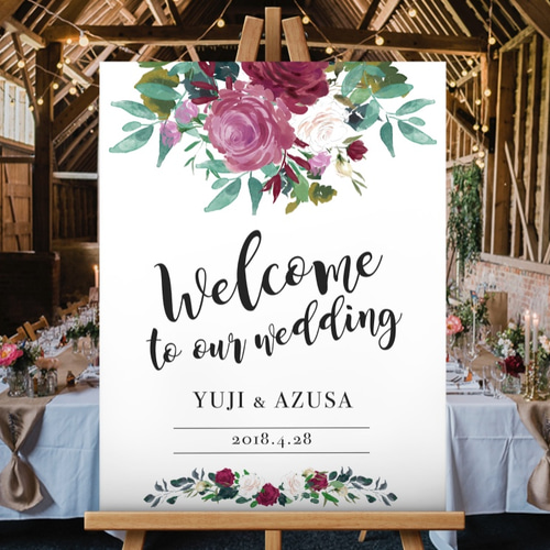 ウェルカムボード <ヴィンテージローズ>│薔薇 バラ 結婚式