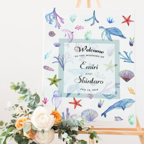 SeaWorld ウェルカムボード 海 │結婚式 ウェディング 夏 ウェルカム