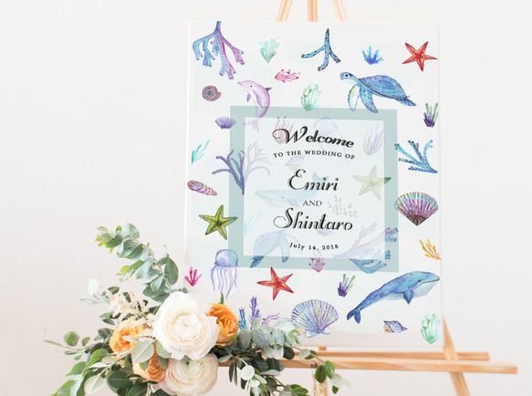 SeaWorld ウェルカムボード 海 │結婚式 ウェディング 夏