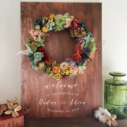 リースウェルカムボード │ウッド ナチュラルウェディング ウェルカム