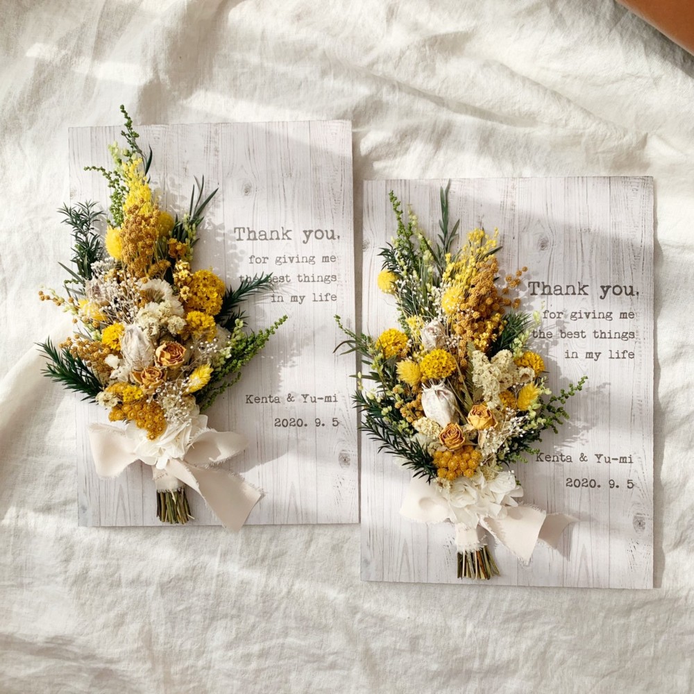 <A4 2点セット> 両親贈呈 スワッグブーケ付きボード│ウェディング
