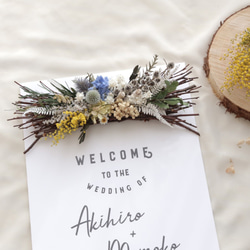 海外風 ナチュラルウェルカムボード │ウェディング お花 キャンバス 1枚目の画像