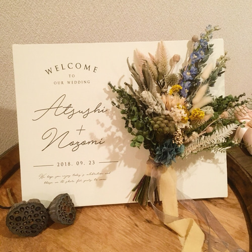 ブーケ付きウェルカムボード │ウェディング ウェルカムボード