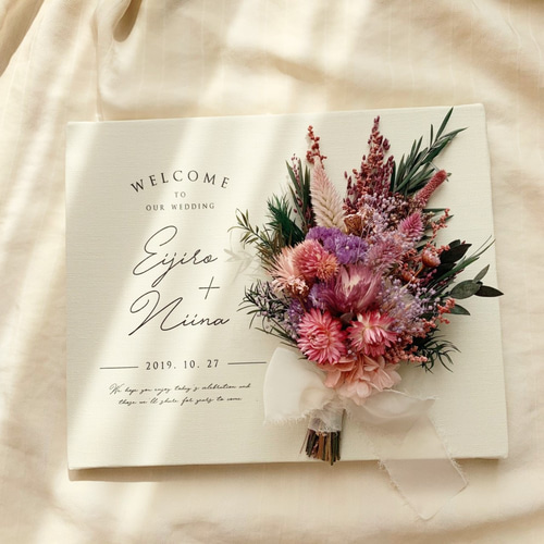 ブーケ付きウェルカムボード │ウェディング ウェルカムボード