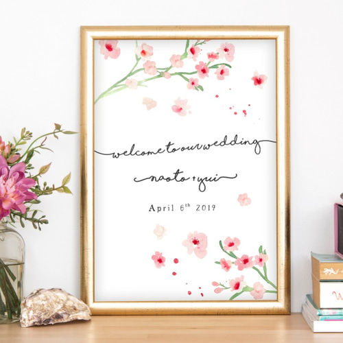 春の結婚式に♪ 桜咲くウェルカムボード ウェルカムボード