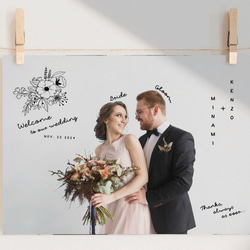 シンプル 大人の手書きデザイン ウェルカムボード │ウェディング 結婚式 5枚目の画像