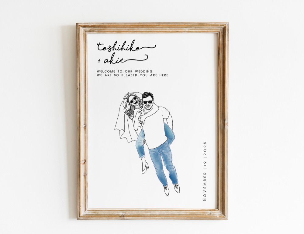 お洒落なウェルカムボード似顔絵❤️ お洒落なウェルカムボード似顔絵❤️