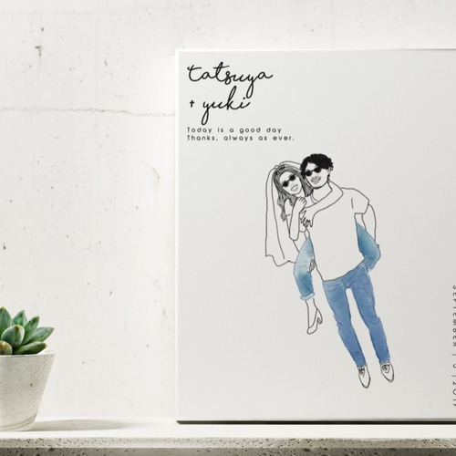 NY在住イラストレーターが描くおしゃれ似顔絵ウェルカムボード │結婚