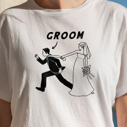 Bride&Groom お揃いTシャツ 2枚セット │ 結婚祝い ウェディング 前撮り ペアT 2枚目の画像