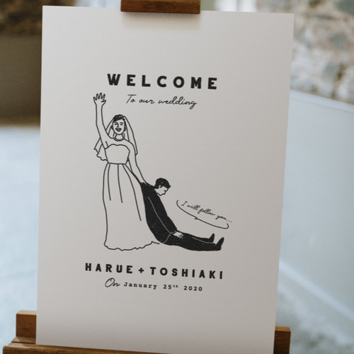 ユニーク 新郎新婦 ウェルカムボード │ウェディング 結婚式