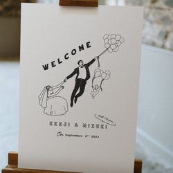 パパママ婚 ファミリーウェディング イラストウェルカムボード │ウェディング 結婚式 1枚目の画像