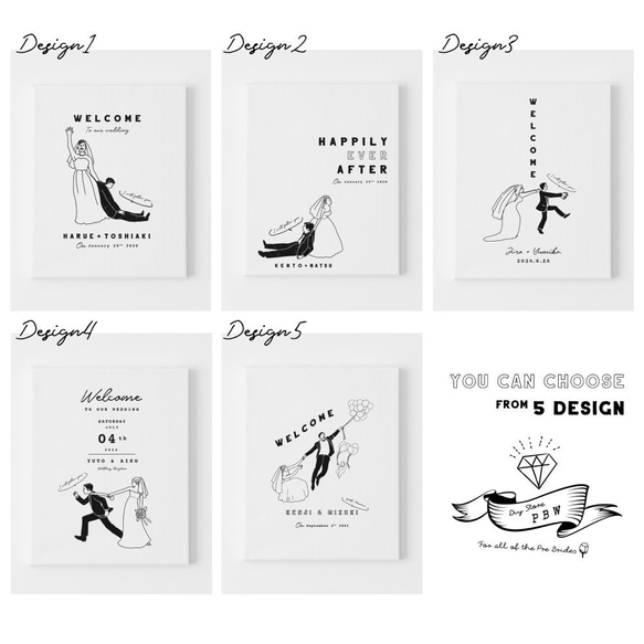 パパママ婚 ファミリーウェディング イラストウェルカムボード │ウェディング 結婚式 4枚目の画像