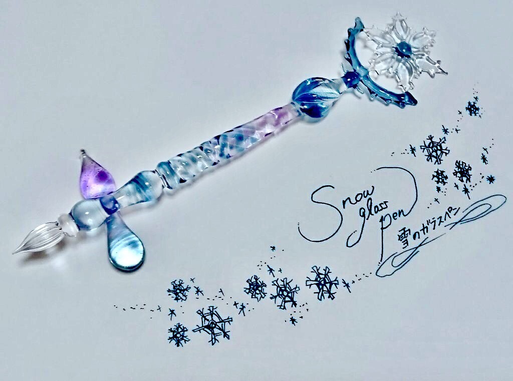 ガラス工房LUC 雪のガラスペン ハンドメイド ガラス工房 LUC ガラスペン 雪のガラスペン | ペンハウス