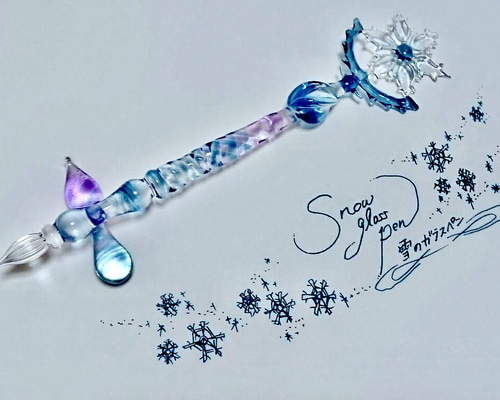 snow glass pen【雪のガラスペン】※受注製作 ペン・筆記用具 Naokawa