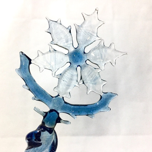 ガラス工房LUC 雪のガラスペン ハンドメイド 楽天市場】1点物、雪の結晶ガラスペン ガラスペン 雪の結晶 ガラス