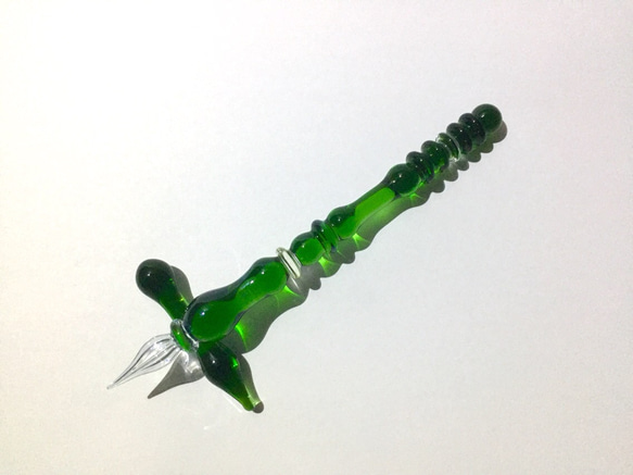 緑のガラスペン 受注制作 3枚目の画像