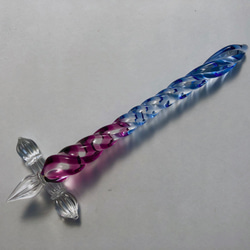 玻璃筆-毛an屬植物-紫水晶。藍色*需定做 第2張的照片