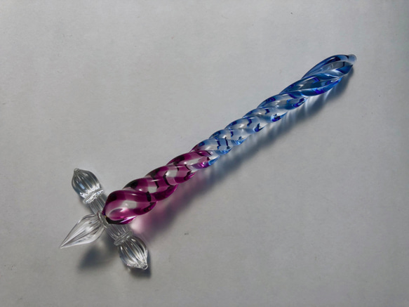 玻璃筆-毛an屬植物-紫水晶。藍色*需定做 第2張的照片