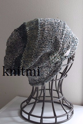 男女兼用【シルク＆麻】ゆるっと柔らか すっぽりOK★涼しいニット帽子　クローバー