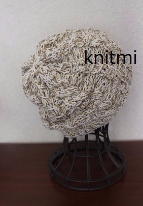 男女兼用【カナダ ウール】伝統柄　アラン　ニット帽子