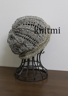 【しめつけない綿ニット帽】 綿麻100%　男女兼用　ベージュ系　コットン帽