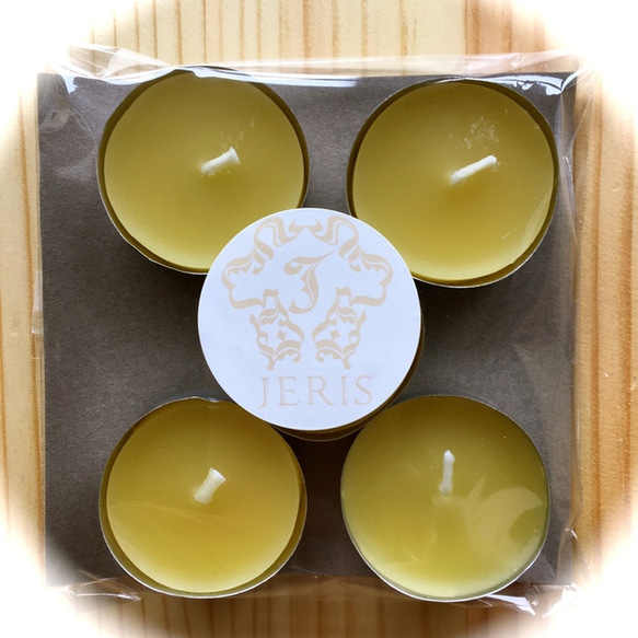 100%天然蜜蝋TEA LIGHT CANDLE ５個セット ナチュラル 2枚目の画像