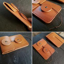 【スポット品】◼Unique Design Leather Passcase◼　送料無料　キャメル　ブラウン　茶 4枚目の画像