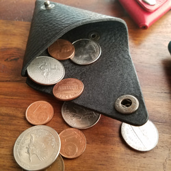 【スポット品】◼Triangle Leather Coincase◼　送料無料　イタリアンレザー使用 4枚目の画像