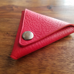 【スポット品】◼Triangle Leather Coincase◼　送料無料　イタリアンレザー使用 5枚目の画像