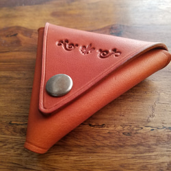 【スポット品】◼Classical Triangle Leather Coincase◼　送料無料　イタリアンレザー 4枚目の画像