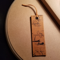 ◼Old Map Leather Bookmark Tag◼　送料無料 2枚目の画像