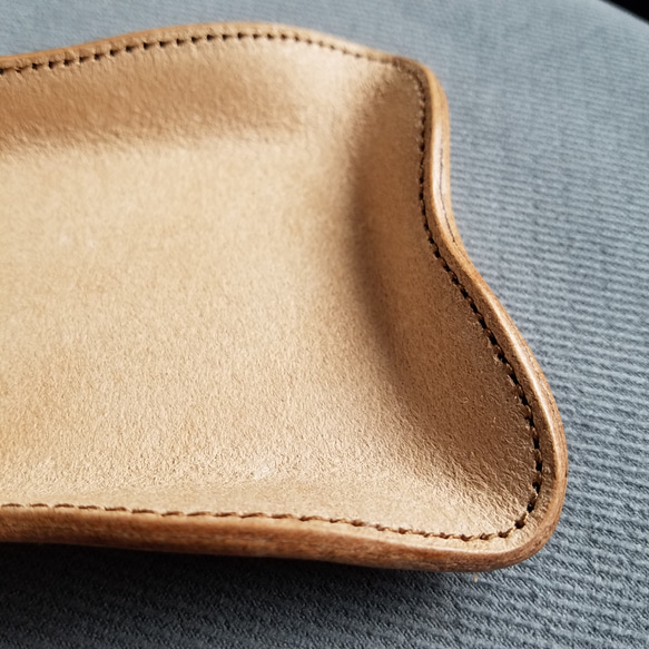 ◼Uneri Leather Tray◼　送料無料　ベージュ　ナチュラル 4枚目の画像