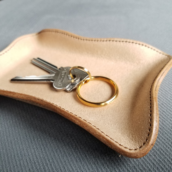 ◼Uneri Leather Tray◼　送料無料　ベージュ　ナチュラル 5枚目の画像