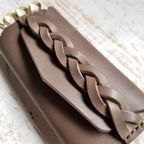 【1点物品】◼Nejiri Leather Keycase◼　送料無料　上質イタリアンレザー使用 2枚目の画像